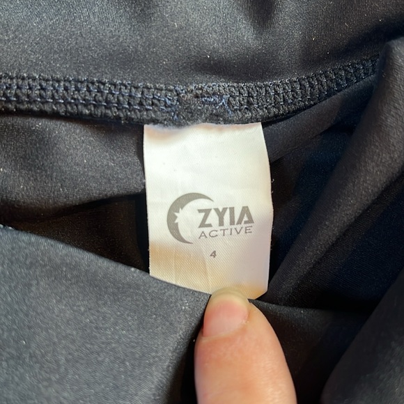 Zyia metallic blue sparkle leggings. Size 4 - Picture 3 of 3